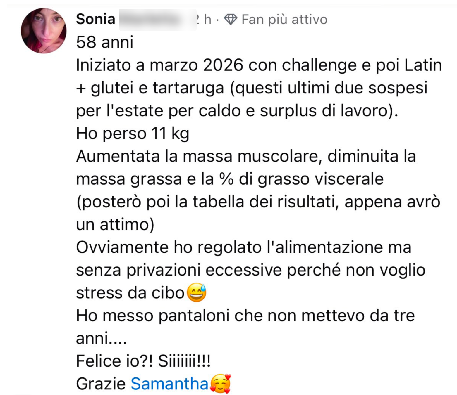 Il post di Sonia nella community MOVEAfit
